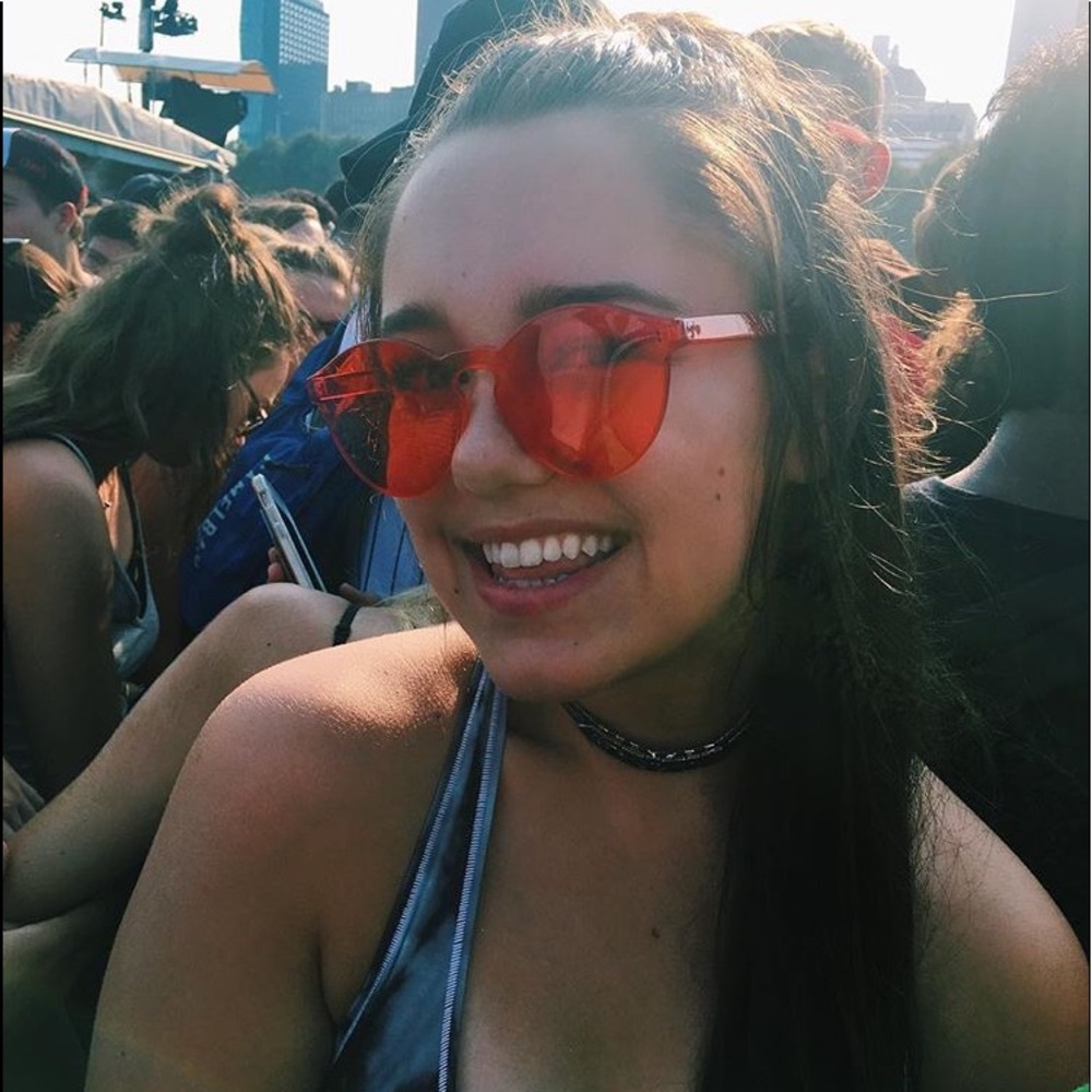 Clear Oversized Red Sunglasses